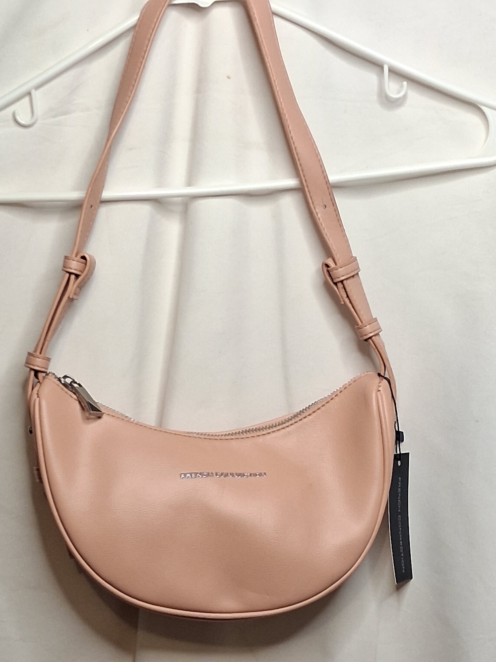 French Connection Blanch Half Moon Shoulder Bag Bridal Rose